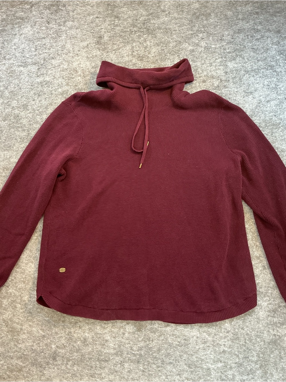 LAUREN Ralph Lauren Waffle Knit Wine Burgundy Cowl Neck Knit Sweater Size 3X